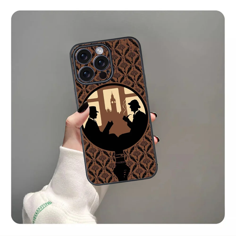 221B TV S-Sherlock H-Holmes Phone Case For iPhone 16 15 14 13 12 11 PRO MAX PLUS Mini TPU Soft to  Skin-friendly case