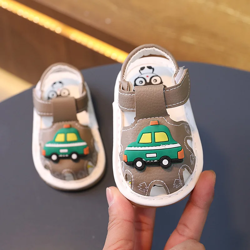 Summer0-2Baby girl toddler soft bottom sandals cute cartoon car boys\' shoes