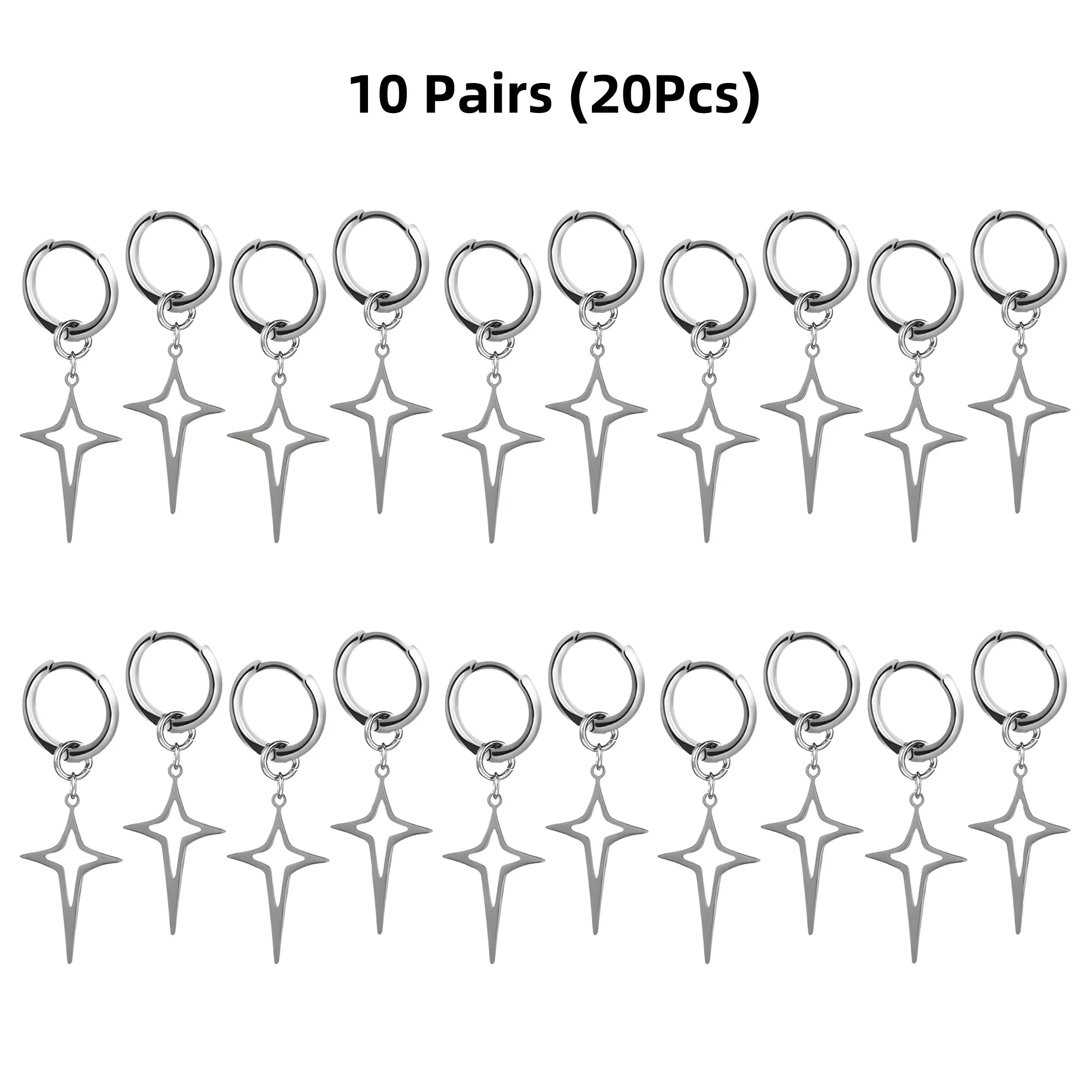 1-10Pairs Stern Unregelmäßige Nette Frau Edelstahl Baumeln Ohrringe für Mann Romantische Y2K Überspannung Schmuck Täglichen party Neue
