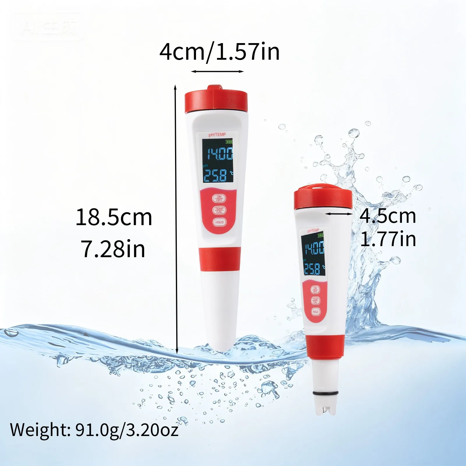 New PH Temperature Water Quality Tester For Pool, Aquarium, Hot Spring, Drinking LED Display Monitor Testing Pen