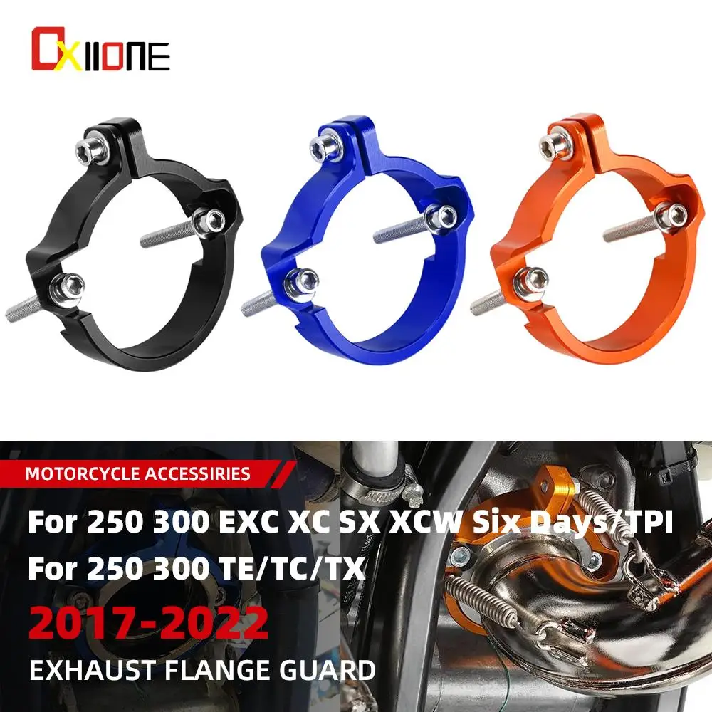 

Motorcycle Exhaust Tip Muffler Pipe Clamp Flange Guard Protector For 250 300 EXC XC SX XCW Six Days TPI 2017 -2022 2023 EX EC MC