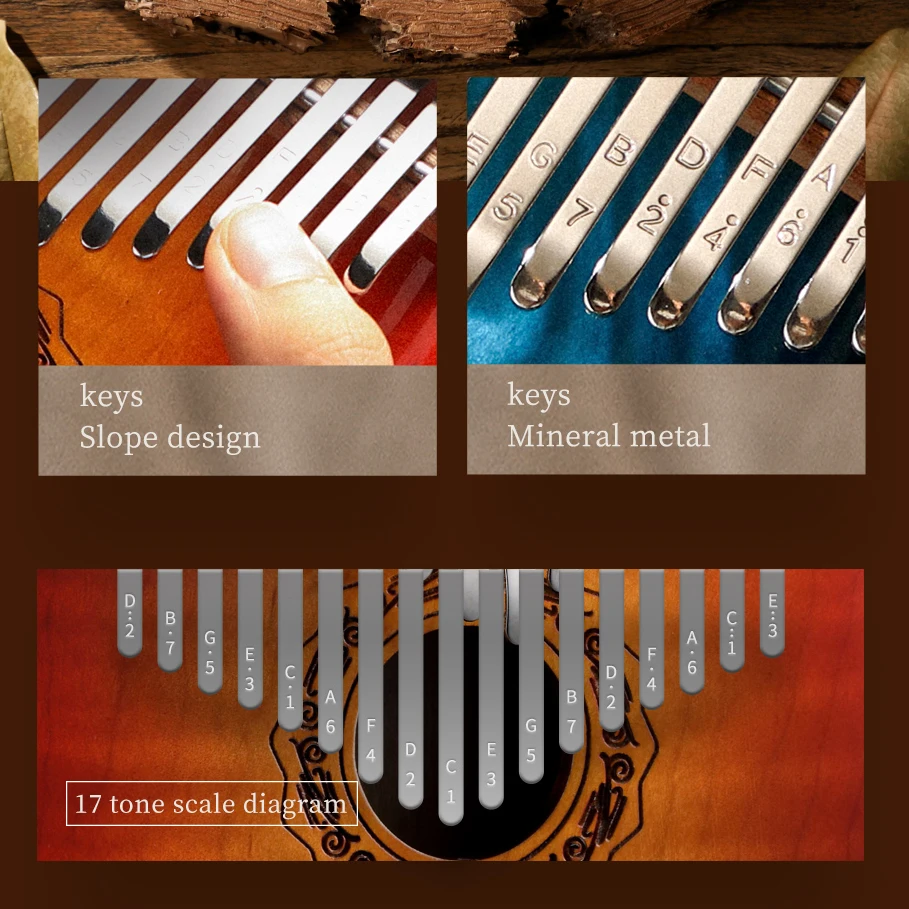 Hluru Professional 17 Key Mapl - Kalimba Thumb Piano review and price