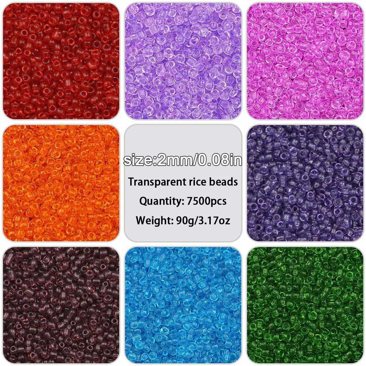 2mm 1500pcs 18g Transparent Glass Millet Beads Spacer DIY Jewelry Accessories Pendants Beaded Bracelet Accessories Wholesale