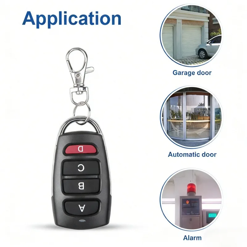 Wireless RF 433MHz Remote Control Copy Code Garage Door Opener Transmitter 4-Key