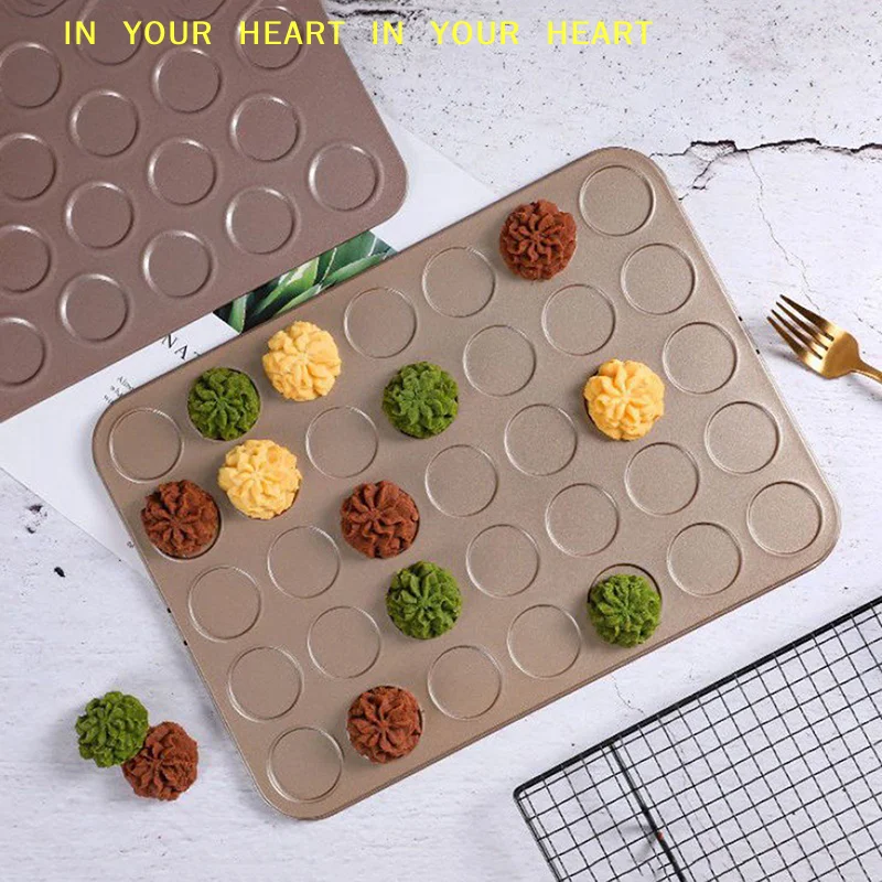 

【X】35 Holes Carbon Steel Baking Pan Macarons Cooking Mat Non Stick Baking Dishes Oven Bakeware Dessert Tray Cake Mold
