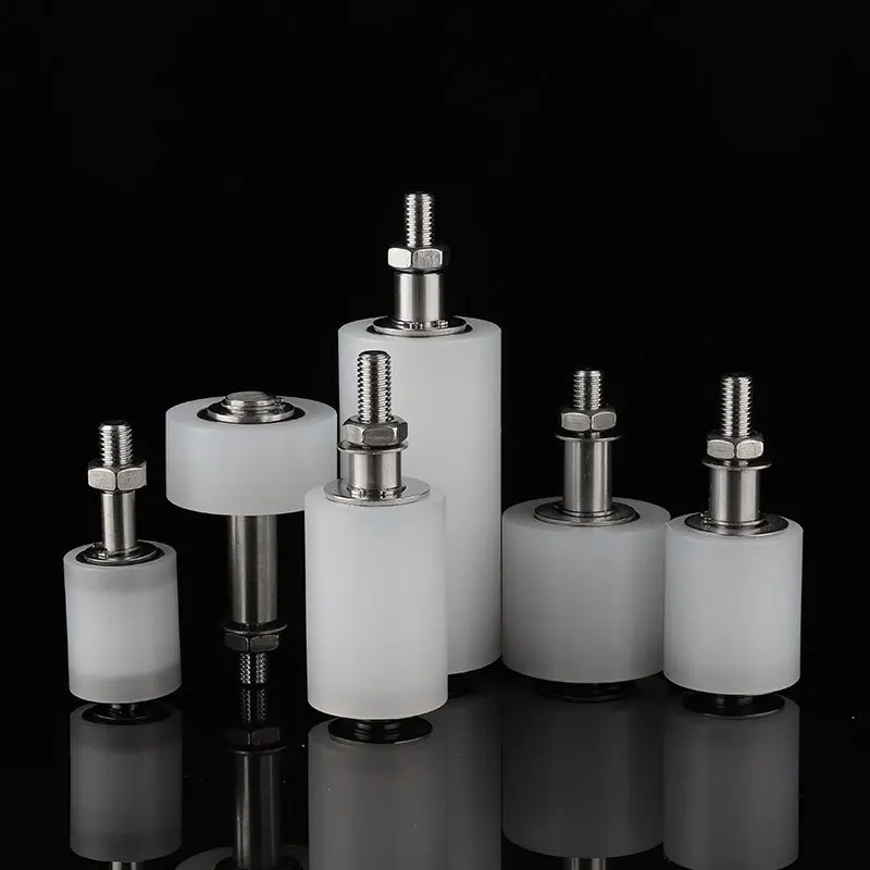 Stainless Steel Nylon Pulley Caster Sliding Door Clip Guide Track Wheel with Bearing Industrial Hardware Stable Durable