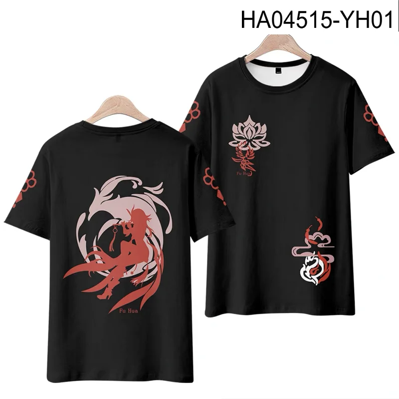 

Honkai Impact 3 3D Printing T-shirt Summer Fashion Round Neck Short Sleeve Popular GAME Streetwear Plus Size