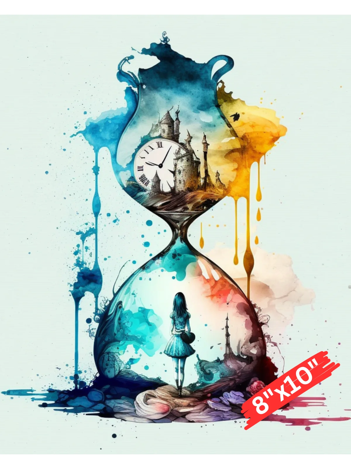 Salvador Dali Melting Hourglass & Clock Surreal ,Art Picture Print Silk Poster ,Home Wall Decor no frame