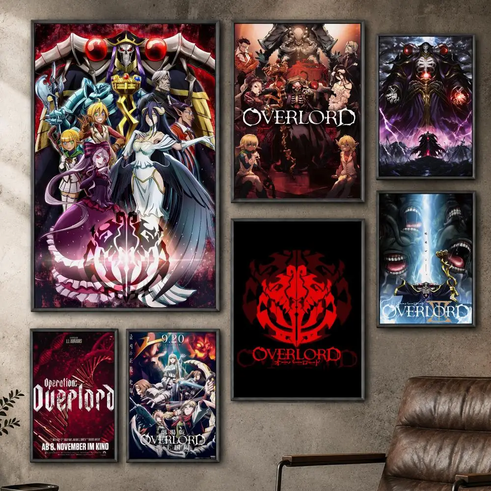 Anime Overlord Ainz Nazarick Isekai Poster  PP Self Adhesive Home Garage Dorm Bar Wall Decor Aesthetic Retro Gift