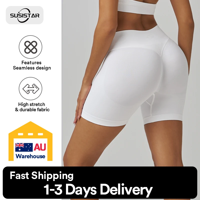 

SUSISTAR Womens Workout Seamless Scrunch Butt Lifting Shorts High Waisted Tummy Control Gym Yoga Shorts