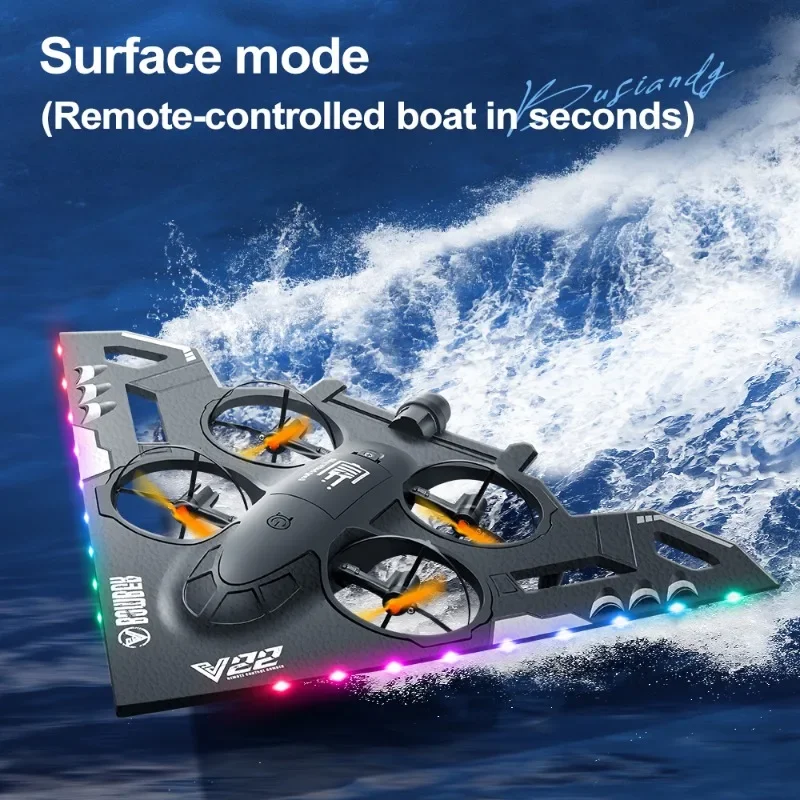 V22 RC Aircraft Water Land Air Three in One Plane Model Glider Toy Capable Aerial  with Drone Birthday presents for boys girls