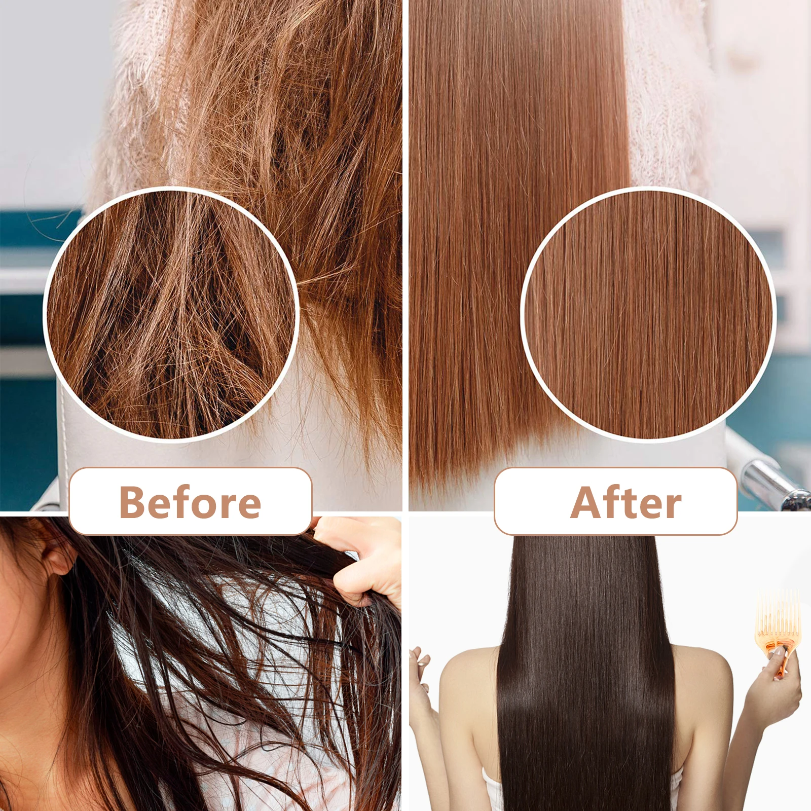 

Smooth Hair Pick Comb No Frizz Volume Lifting Comb For Curly Thick Hair Easy Gliding Warm Water Washable Coffee Color