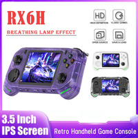 Open Source RX6H Retro Handheld Video Game Console Linux System 3.5 Inch IPS Screen Portable Pocket Video Player 64GB Games