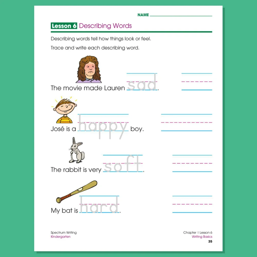 Spectrum Writing Wrokbook K-grade1-8 word-making&writing skills learning English kindergarten to primary school