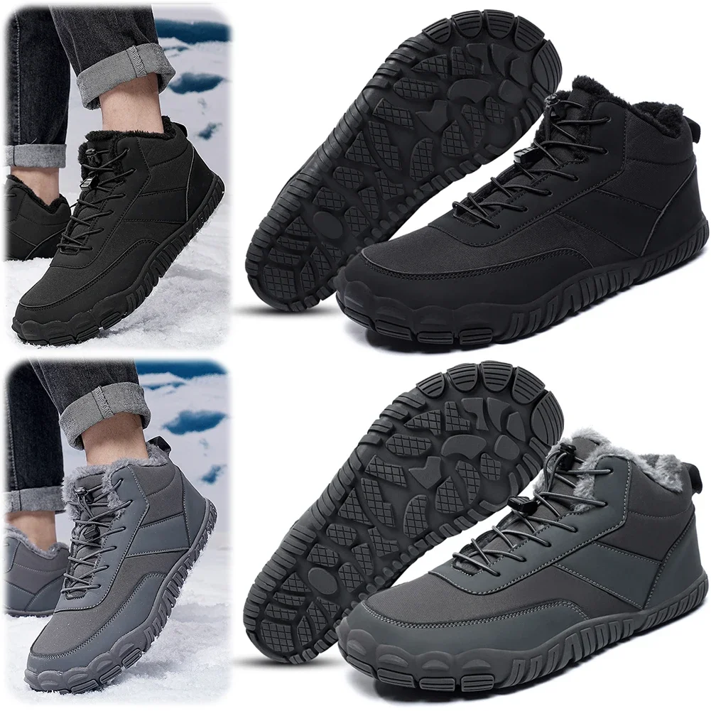 Winter Snow Boots Lightweight Barefoot Shoes Waterproof Casual Ankle Boots Trail Running Shoes for Walking Hiking