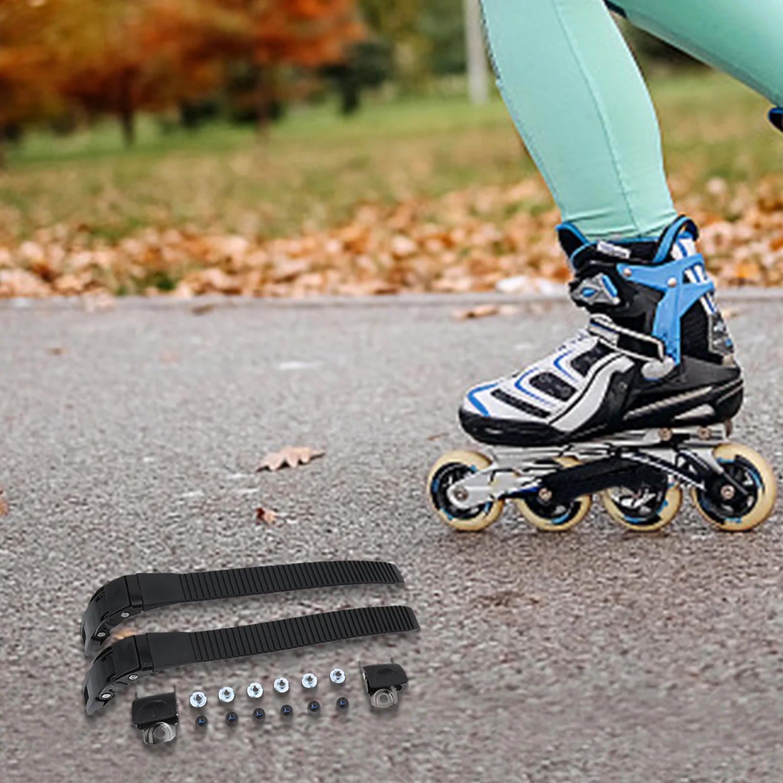 Alça de patins inline de alta qualidade, material pp, fivela de parafusos, serve para a maioria dos patins, patins inline, 16 peças/2 conjuntos