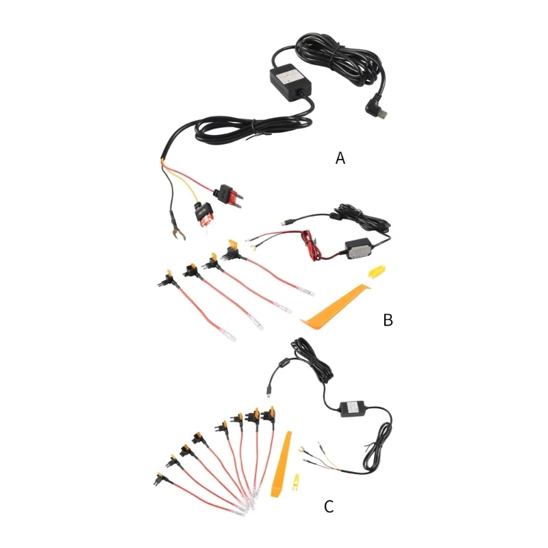 

Waterproof 12V/24V to 5V Converter Direct Current Step Down Cable Power Adapter with Fuses Low Voltages Protection for DVR