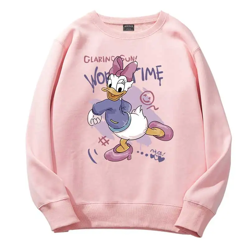 Autumn and Winter Couple's clothing pullover Disney Donald Duck Cartoon Anime Printing Men's and women's round neck pullovers