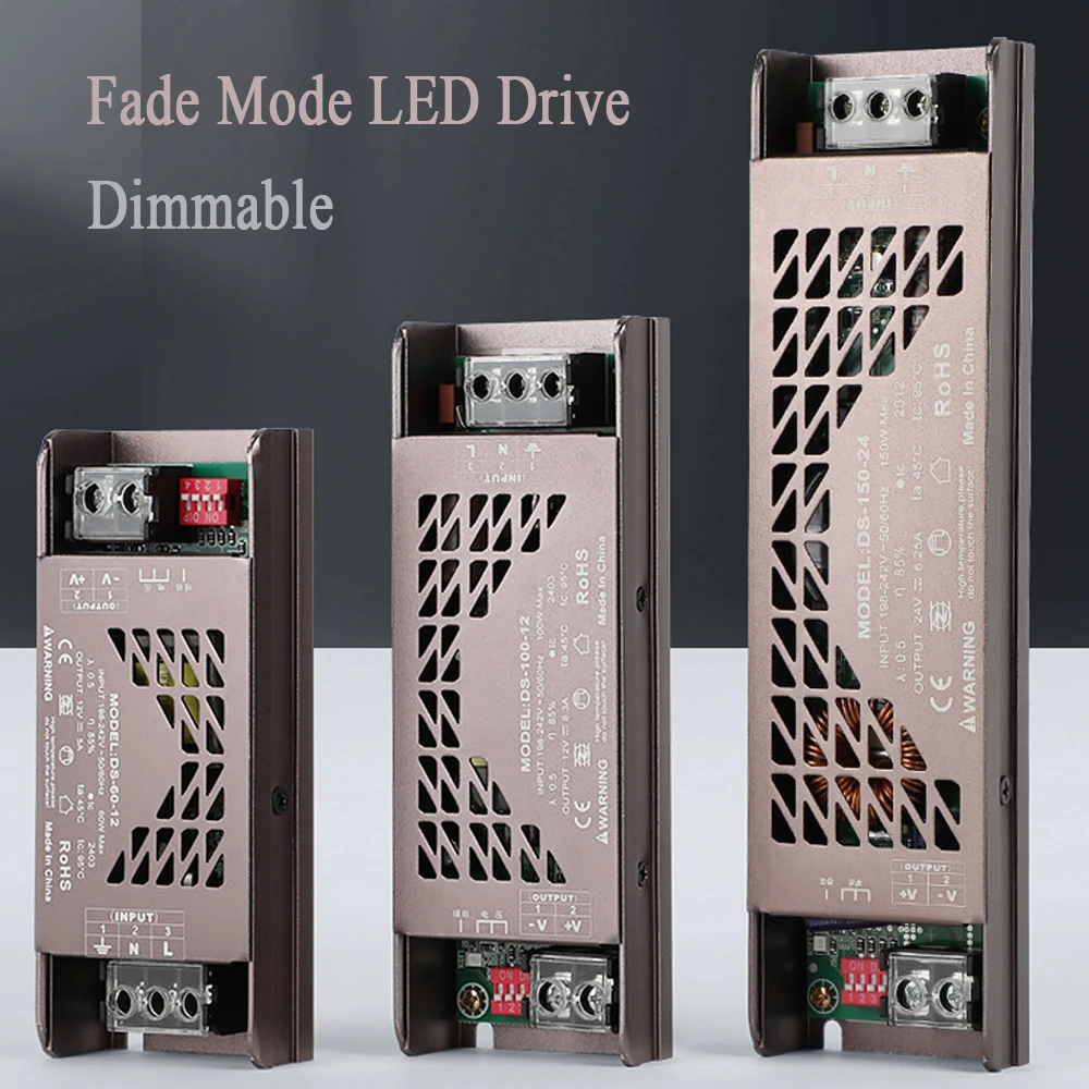 Zasilacz LED z trybem Fade Wyciszenie Urządzenie oświetleniowe DC 12V 24V 60W 100W 200W Transformator Ściemnialny sterownik światła LED Zasilacz