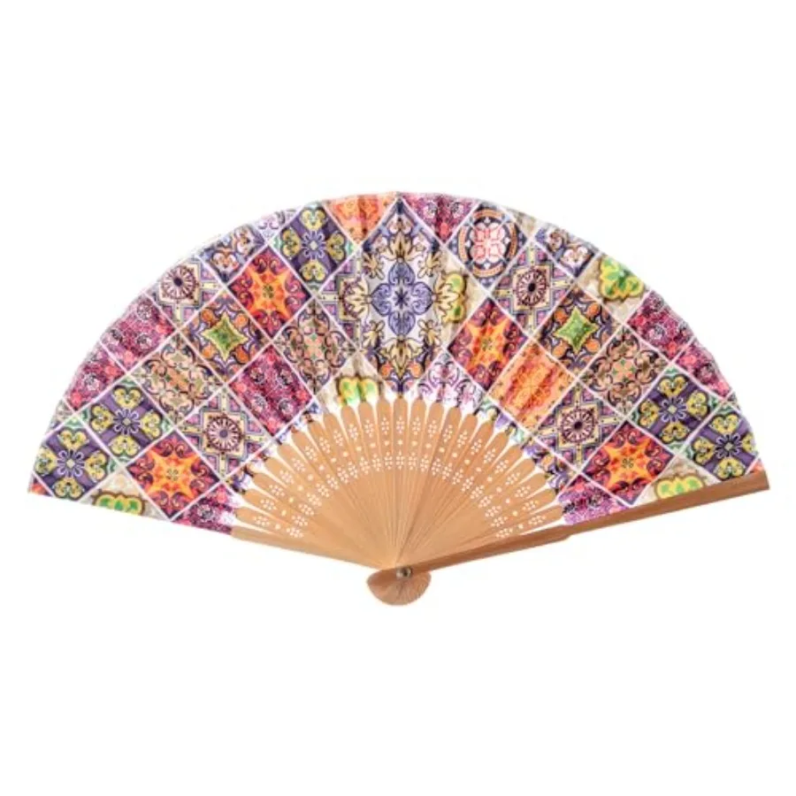 

Hand Fan Bamboo Printed Pattern Folding Fan for Party Wedding Gift