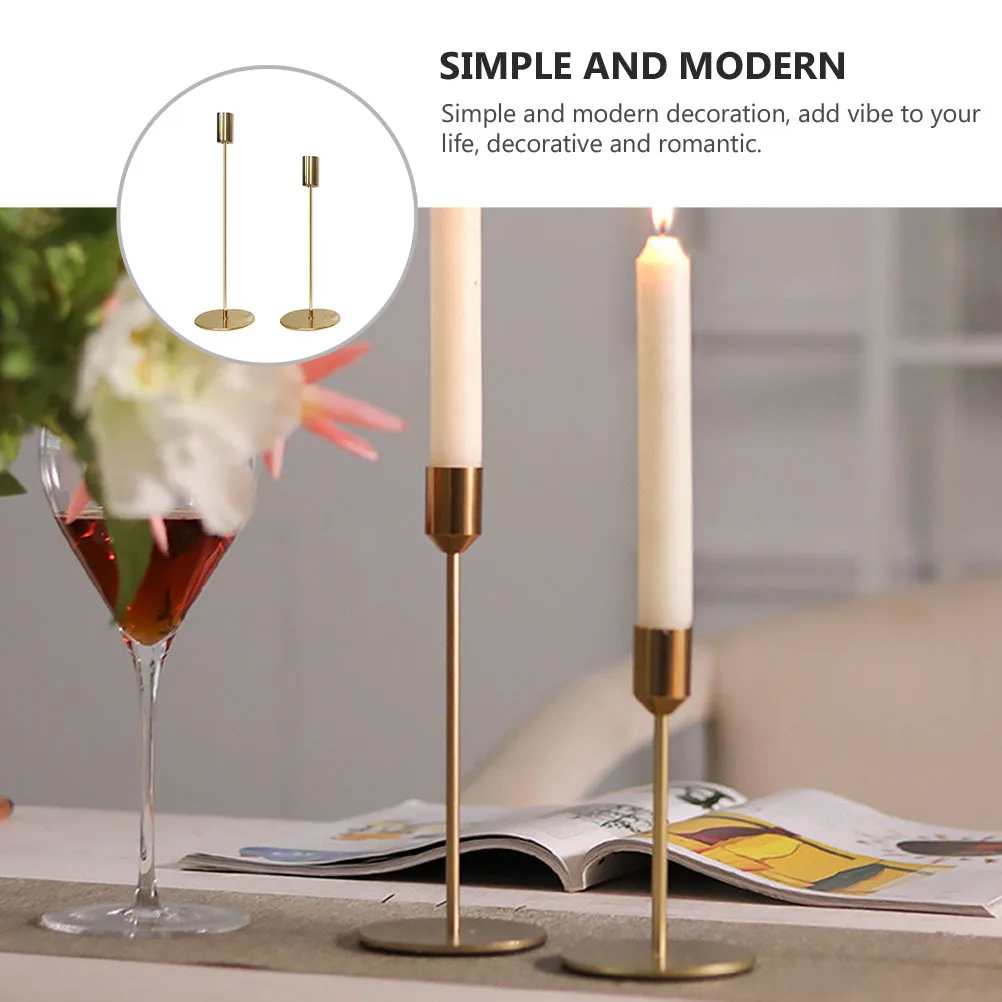 

2pcs Metal Stand Golden Light Luxury Wrought Iron Candleholder For Wedding Party Home Decor Tabletop Decoration Iron Art
