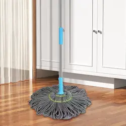 Window Cleaner Tool 2-in-1 Fine Fiber Fabric Cleaning Mop For Tile Wall 360-Degree Rotation Self-Twisting Torque Dehydrated Mop