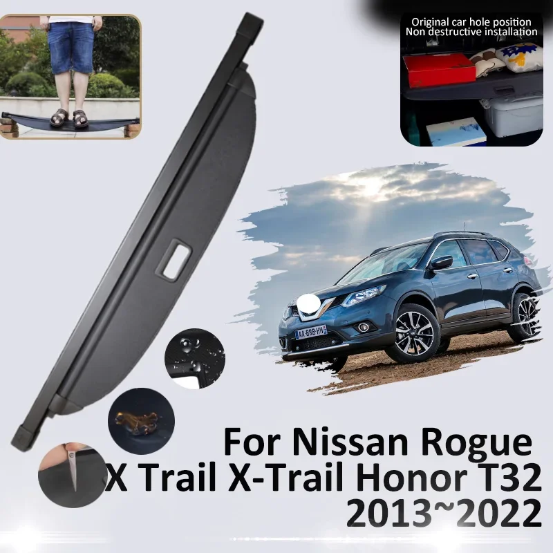 

Car Trunk Cargo Cover For Nissan Rogue X Trail X-Trail Honor T32 2013~2022 2021 Rear Shield Shade Curtains Partition Accessories