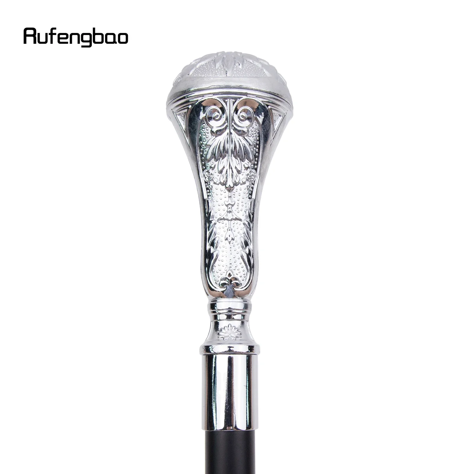 White Luxury Flower Round Handle Fashion Cosplay Walking Stick  Party Decorative Cane Elegant Crosier Knob Walking Stick 93cm