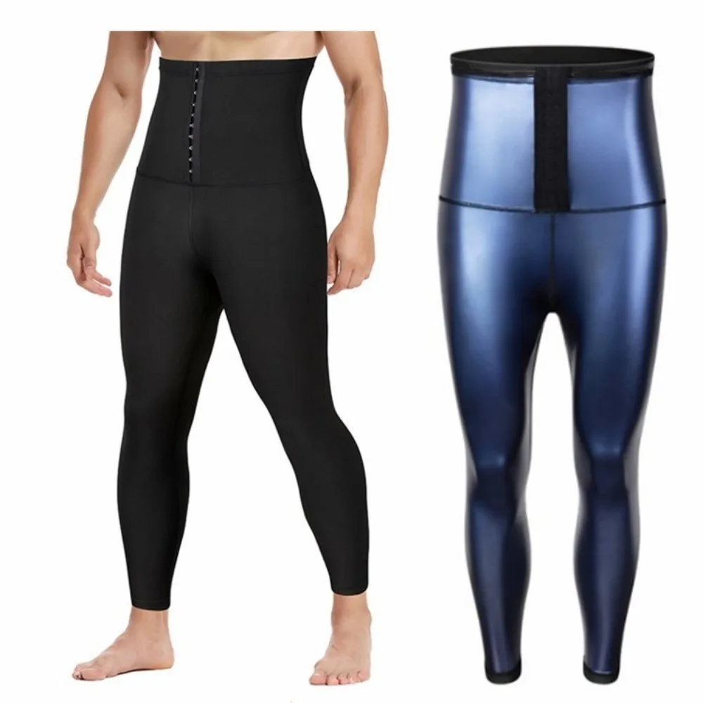 

Compression Fit Sweat Absorption Pants Hot Thermo Sauna Effect Body Shaper Gym Ready Tummy Control Men Loss Leggings