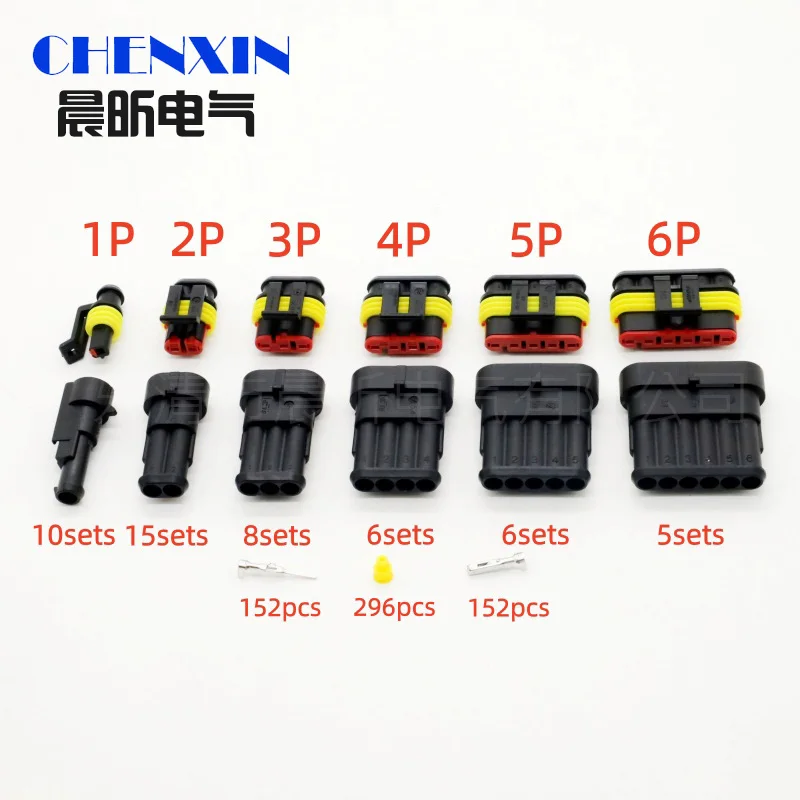 

Waterproof Connectors Kit Automotive Wire Quick Connector Electrical In Car Wiring Auto Seal Socket 1 2 3 4 5 6 Pin Plug Kit Way