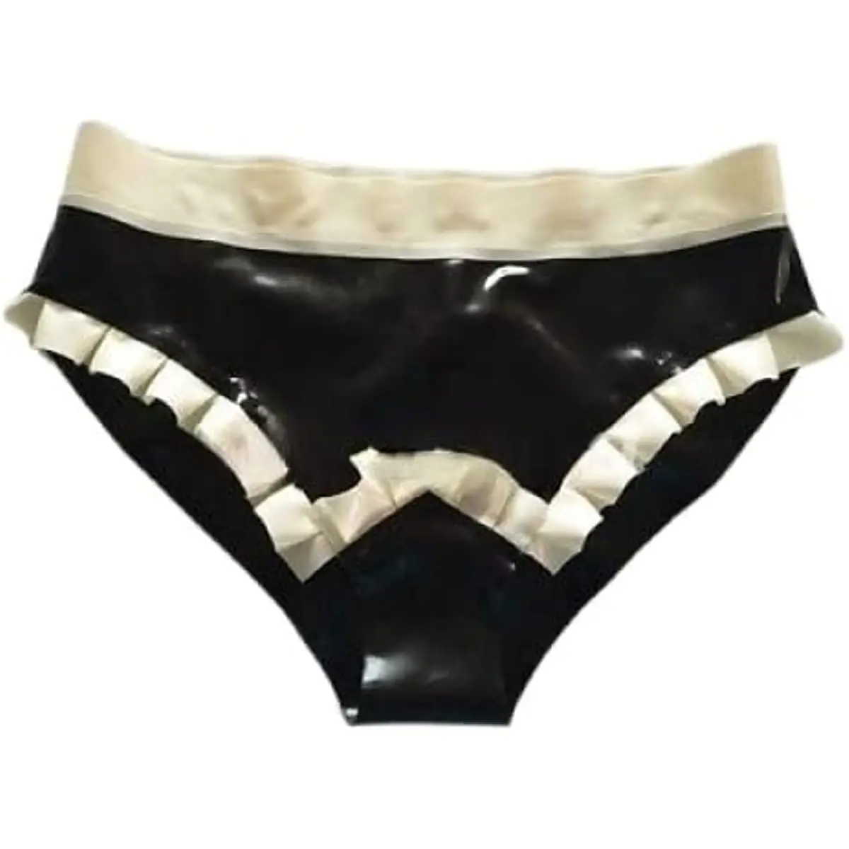 

Latex Rubber Women Sexy Shorts Black and White,Black and White,Custom Made
