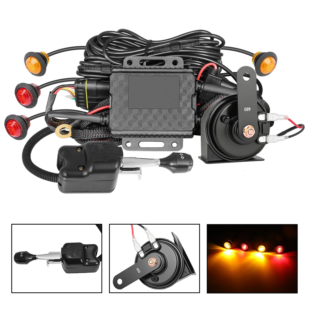 

Plug and Play Turn Signal Horn Street Legal Kit For 19+ Polaris Ranger 1000 xp UTV Turn Signal Kit with 110D Horn Street Pre-Wir