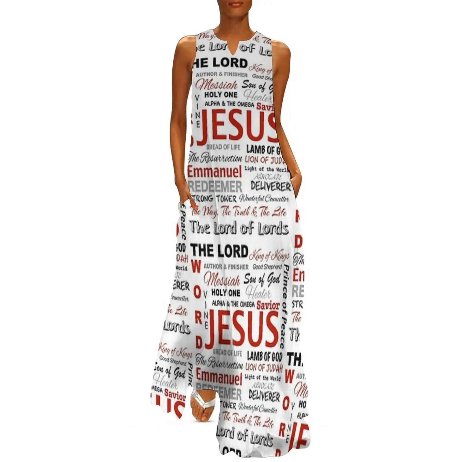 

Names of Lord God Jesus Christ Yahweh - Bible Verses Christian Gifts Long Dress women's clothing summer 2025 novelties