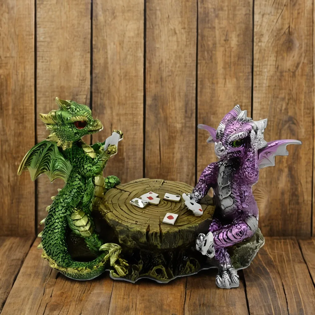 

6.5"W Dragons Playing Chess Figurine Decorative Resin Statue Sculpture for Home, Office, or Bookshelf – A Unique Collectible and Perfect Gift for Housewarmings, Holidays, and Birthdays HomeRelax