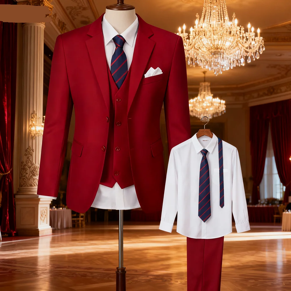 

Terno masculino de 3, jaqueta Regular, Colete, Calças, terno Formal masculino, festa de casamento, casual