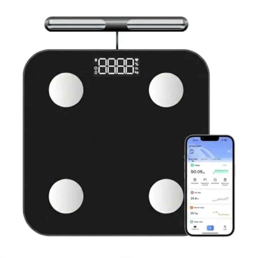 

The Body Smart Scale: 8-Electrode Health Pod Scale with 40+ Measurements Including Weight Fat BMI Muscle Mass - Full Body Compo