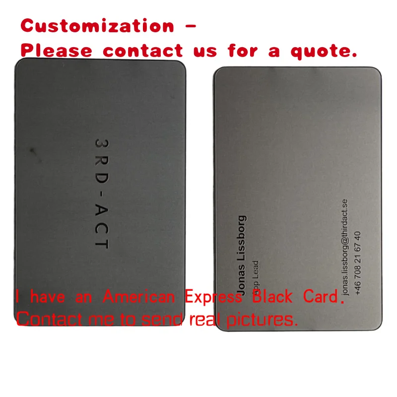 

custom.High End Business Card Luxury Steel VIP Card PVD Plating Custom Elite Metal Name Card Premium Metal Membership C