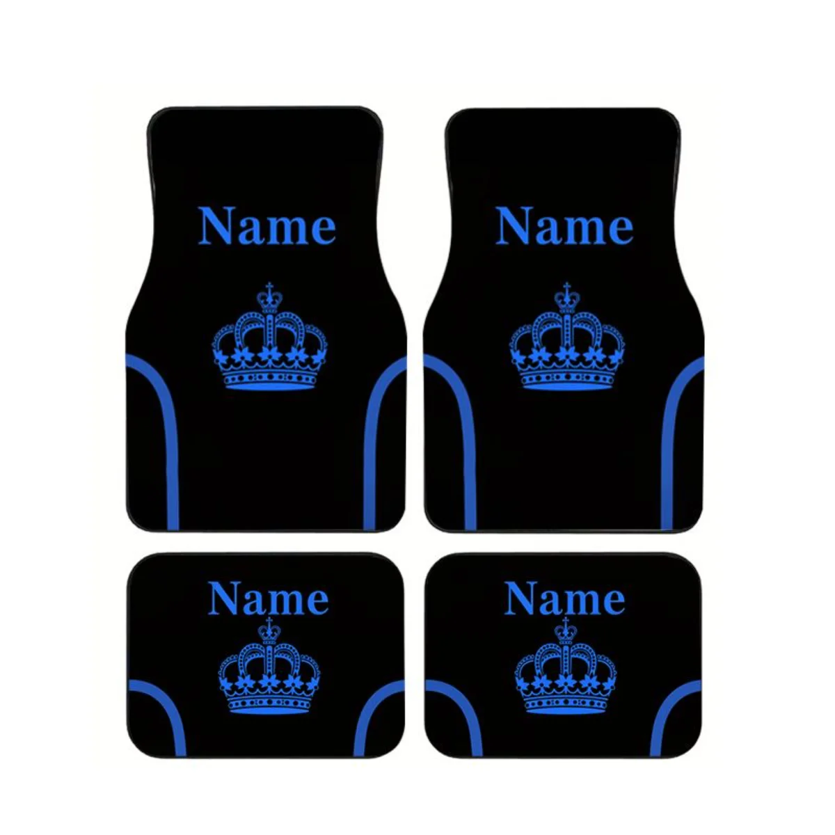Car Accessories Name - Custom Name Blue Crown Car Floor
