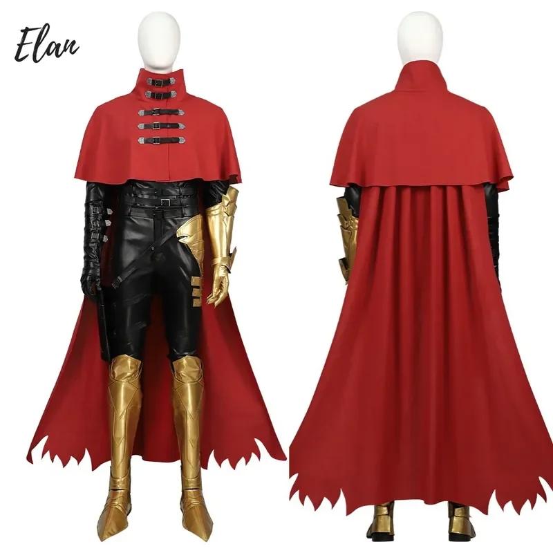 Man FF7 Vincent Valentine Cosplay Costume Leather Top Pants and Accessories Outfit Full Set and Individual Items Are Sold