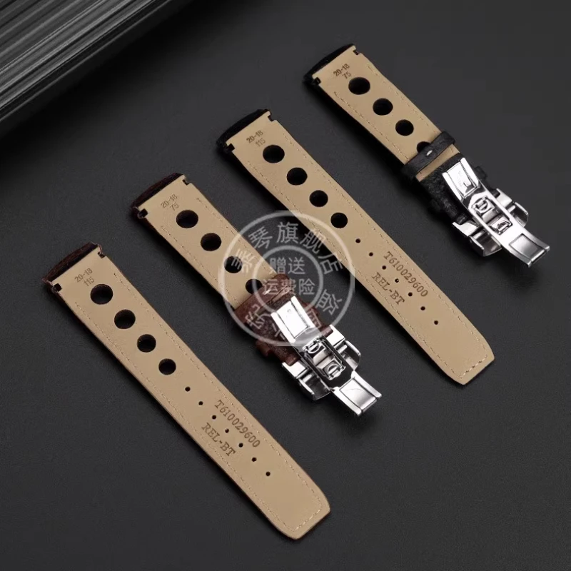 High quality curved end 20mm Cowhide Bracelet For Tissot 1853 prs516 Racing watchband t044 t044430a T044417 leather watch strap