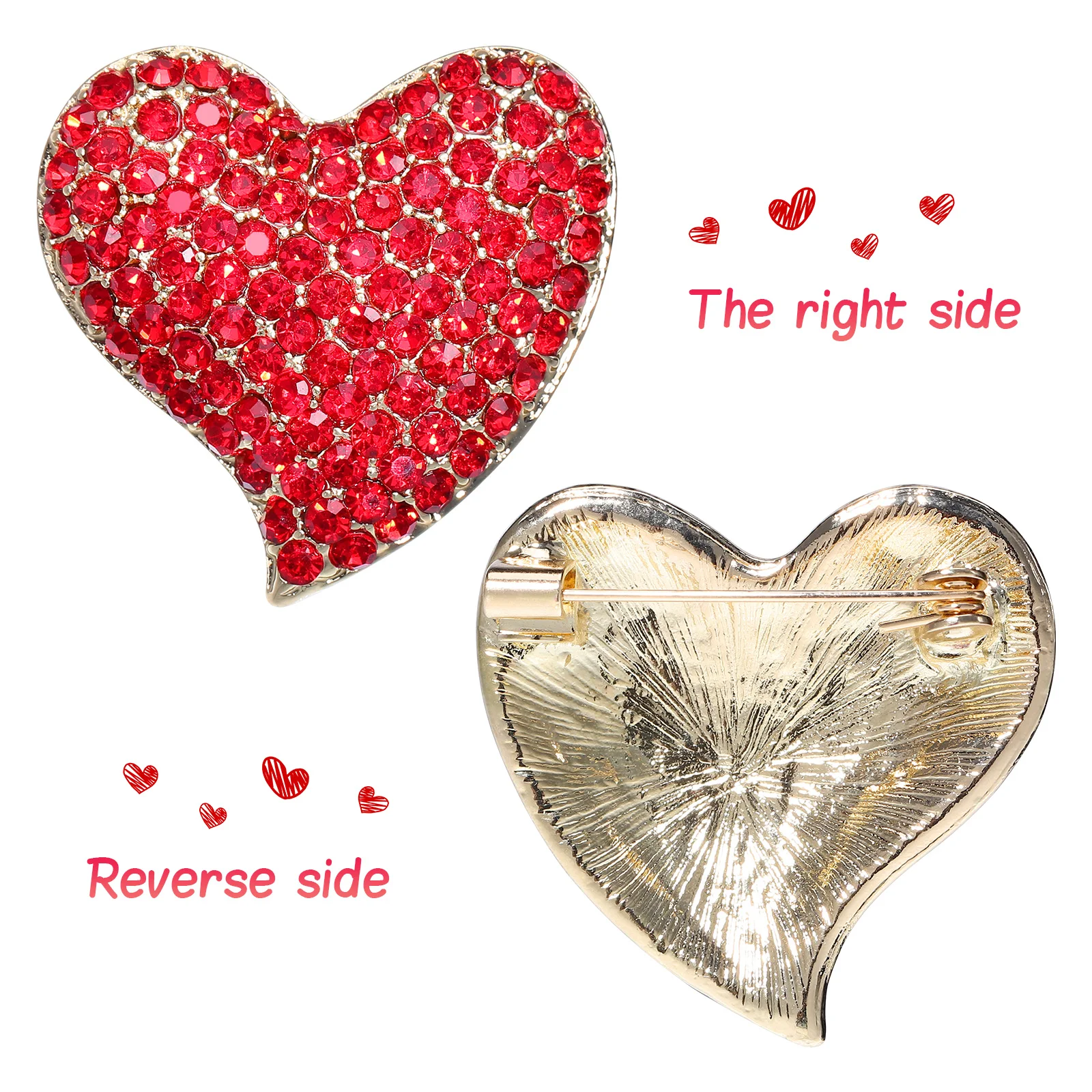 

Delicate Brooch Heart Shaped Corsage Gift for Friends Family Perfect Party Festival Valentine's Day Present Decorative Breastpin