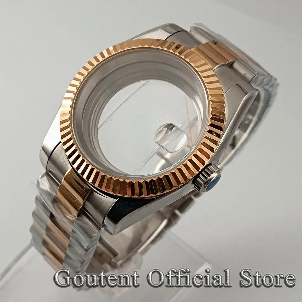 

Goutent 36mm/39mm Silver RoseGold Watch Case President Strap Fit NH35 NH36 Miyota 8215,DG2813 3804,ETA 2836 2824 PT5000 Movement