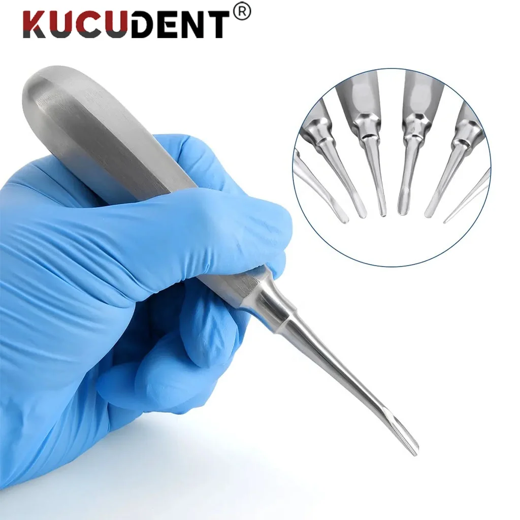 1 قطعة الأسنان الفولاذ المقاوم للصدأ الأسنان مصعد مستقيم منحني نصائح حادة الجذر مصعد الحد الأدنى الغازية طب الأسنان مجموعة أدوات جراحية