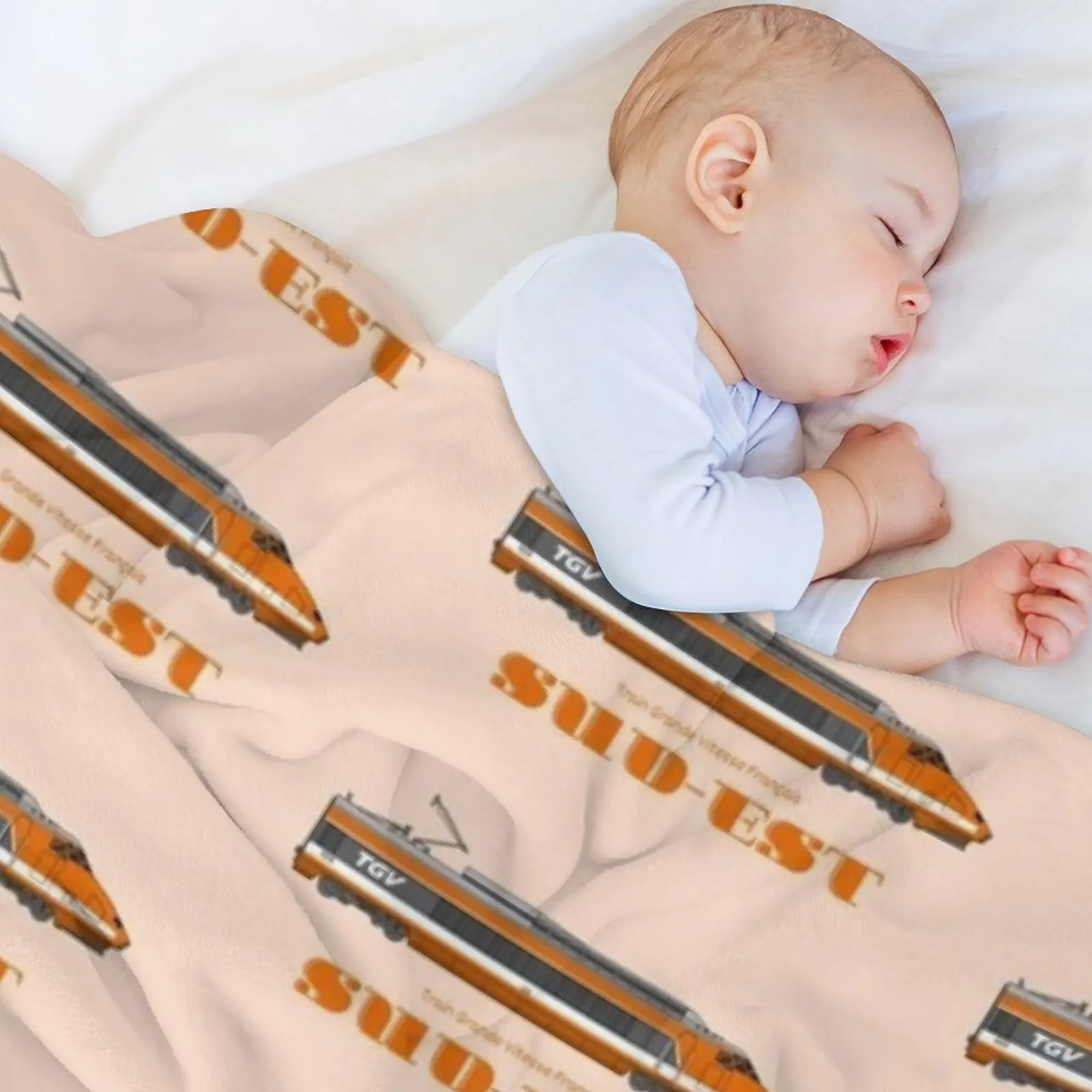 TGV Sud-Est قاطرة عمل فني رمي بطانية نزهة تأثيري أنيمي البطانيات وبطانيات قيلولة