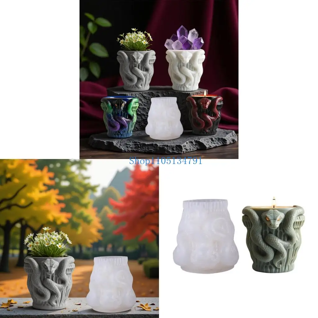 

98 км легкосъемная силиконовая форма для горшка со змеиным узором, товары для рукоделия из смолы