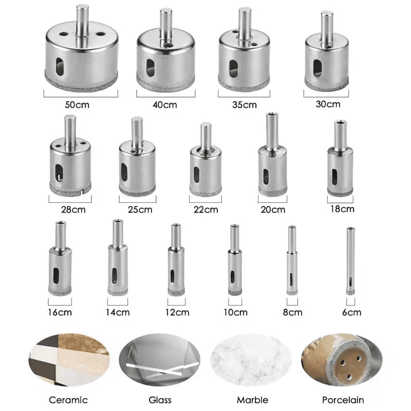 10/15pcs Diamond Drill Bits For Ceramic Hole Saw Set Kit Premium Glass Drill Bit For Bottles Pots Marble Granite Stone Tile Cutt