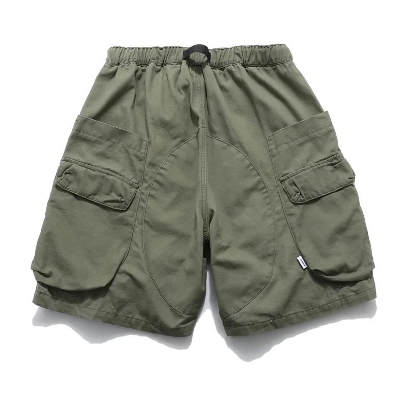 2025 여름 새로운 기능성 물 세척 사용 지퍼 작업 반바지 남성 패션 유행 브랜드 미국 느슨한 캐주얼 오각형 바지