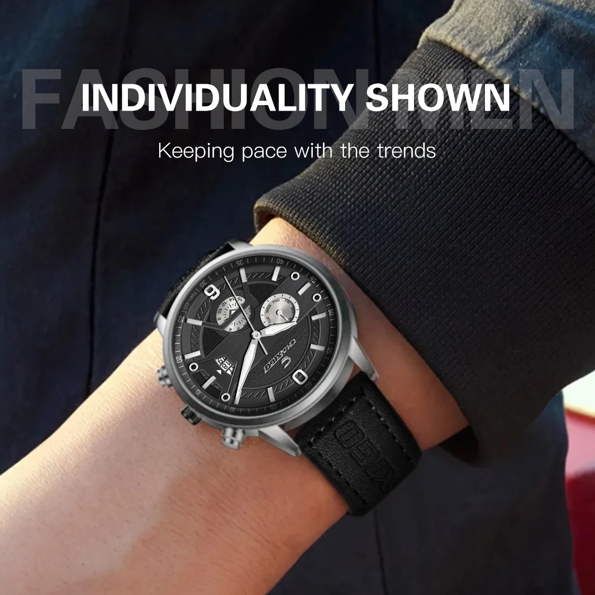 

CHAXIGO men's classic stylish watch features a quartz movement an ultra-thin design luminous hands and 3ATM water resistance