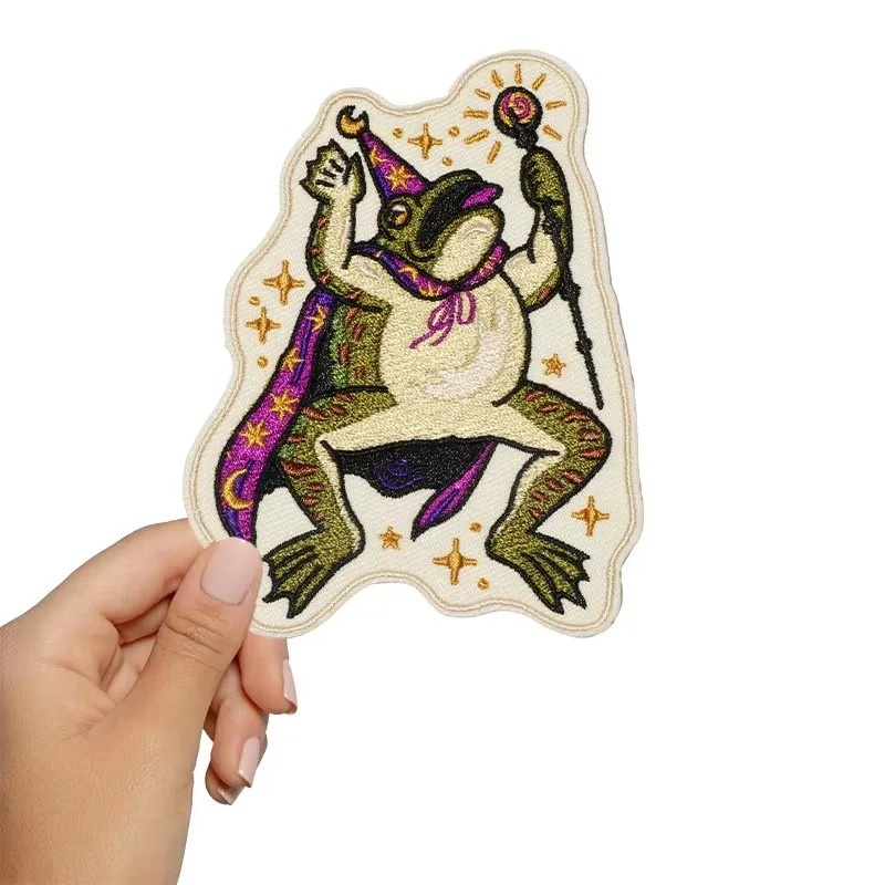 Wizard Toad Embroidered Patch Iron On Sew On Patches For Clothes Cap Bag Jacket DIY Gift Funny Magic Badge With Hot Adhesive