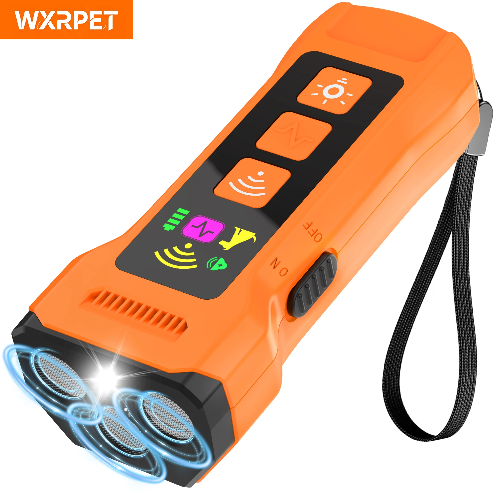 WXRPET Pet Dog Repeller Ultrasonic Dog Training Device Rechargeable Anti Dog Bark Deterrent Device With LED Flashlight